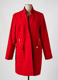 Manteau long coupe cintrée sans capuche rouge ANDAMIO femme
