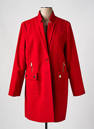Manteau long coupe cintrée sans capuche rouge ANDAMIO femme