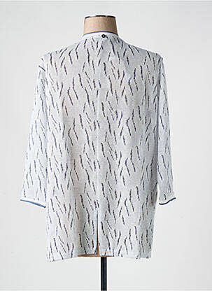 Gilet manches longues maille souple et aérée bleu ANDAMIO femme