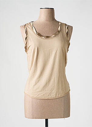 Débardeur stretch sans manche marron LUISA CERANO femme