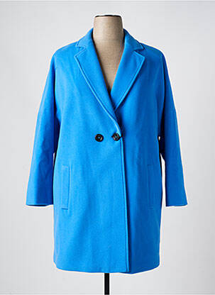 Manteau long coupe droite sans capuche bleu EUGEN KLEIN femme