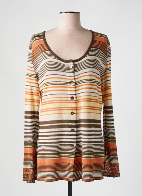 Gilet manches longues marron DISMERO pour femme