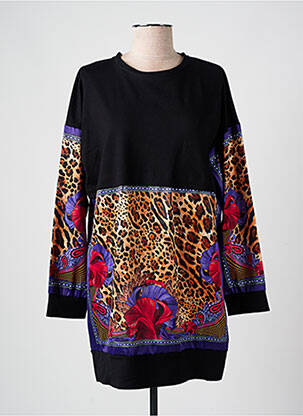 Tunique manches longues imprimé fantaisie noir LESLIE femme