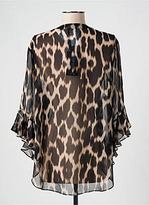 Blouse légère et transparente manches 3/4 noir FRANK LYMAN femme