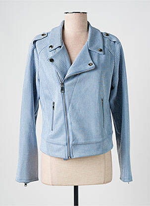 Veste casual col tailleur bleu FRANK LYMAN femme