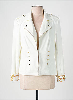 Veste casual col tailleur beige FRANK LYMAN femme