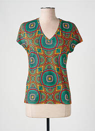 T-shirt col v manches courtes orange LESLIE femme