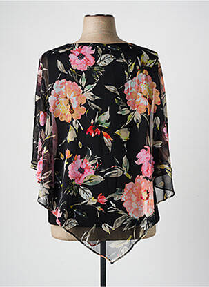 Blouse légère et transparente manches 3/4 noir FRANK LYMAN femme