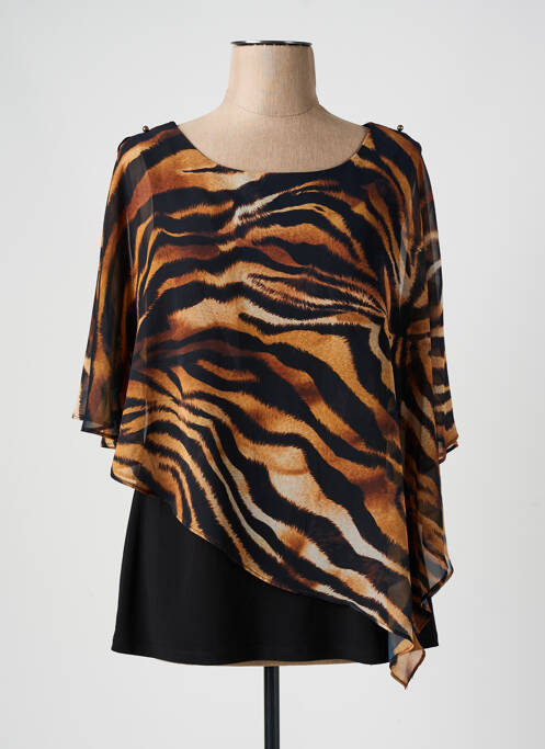 Tunique manches courtes marron FRANK LYMAN pour femme