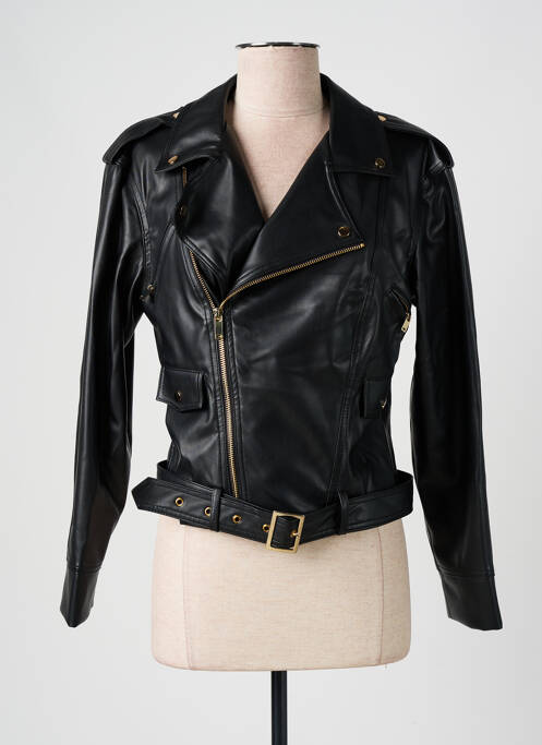 Veste simili cuir noir LESLIE pour femme