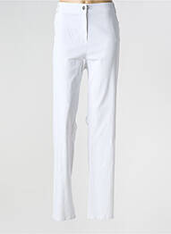 Pantalon droit tissage popeline taille normale blanc PAUSE CAFE femme