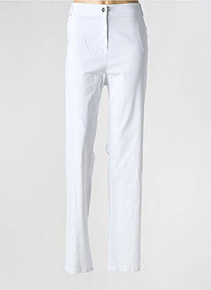 Pantalon droit tissage popeline taille normale blanc PAUSE CAFE femme