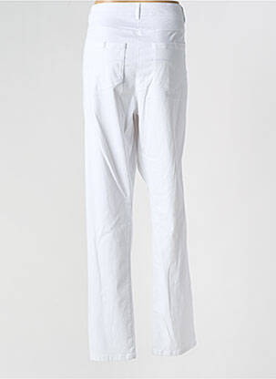 Pantalon droit tissage popeline taille normale blanc PAUSE CAFE femme