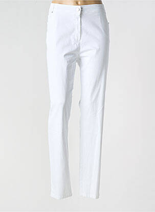 Pantalon slim tissage popeline taille normale blanc PAUSE CAFE femme