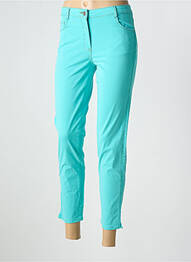 Pantalon 7/8 tissage popeline taille normale bleu FUEGO WOMAN femme