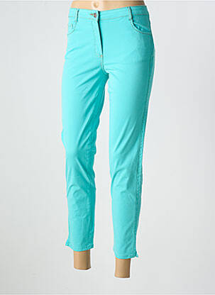 Pantalon 7/8 tissage popeline taille normale bleu FUEGO WOMAN femme