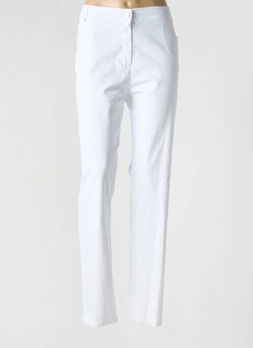 Pantalon slim tissage popeline taille normale blanc PAUSE CAFE femme