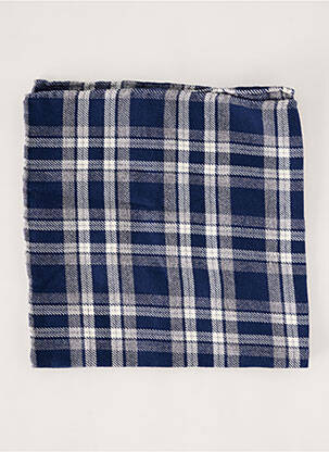 Foulard imprimé carreaux bleu BREUER homme