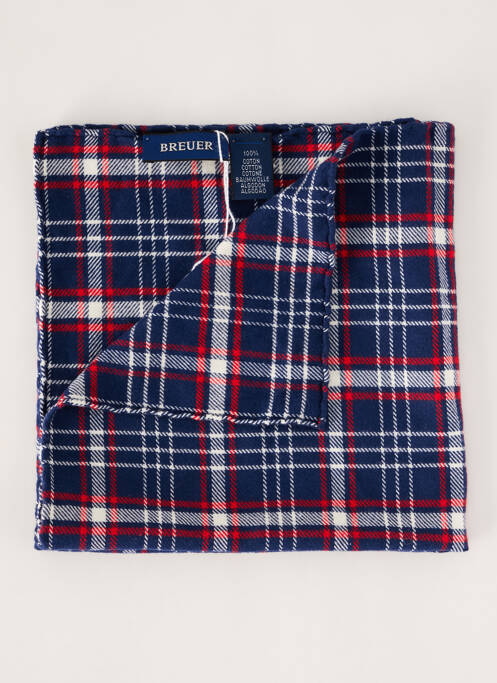 Foulard imprimé carreaux bleu BREUER homme