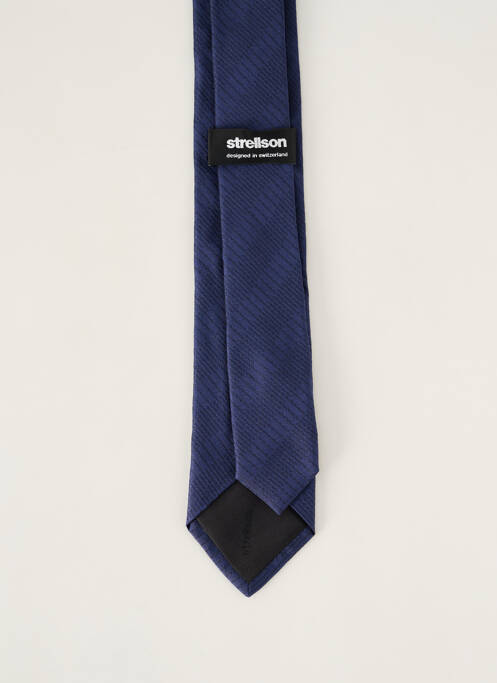 Cravate effet matière satinée bleu STRELLSON homme