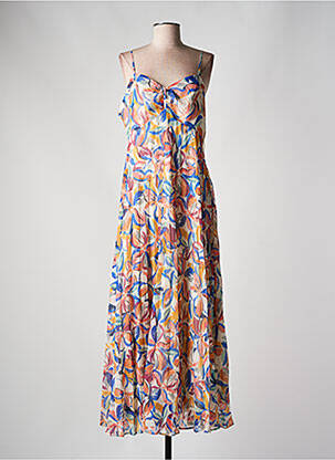Robe longue imprimé fantaisie fines bretelles bleu MOLLY BRACKEN femme
