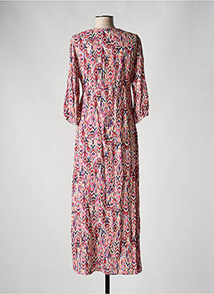 Robe longue tissage popeline manches 3/4 violet C'EST BEAU LA VIE femme