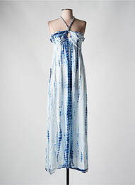 Robe longue coupe évasée fines bretelles bleu LA PETITE ETOILE femme