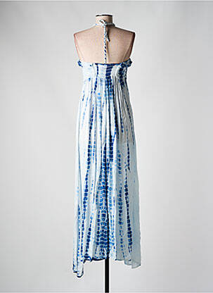 Robe longue coupe évasée fines bretelles bleu LA PETITE ETOILE femme