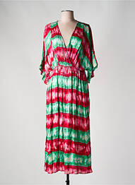 Robe longue imprimé fantaisie manches 3/4 vert ONLY femme