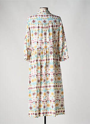 Robe mi-longue manches 3/4 manches 3/4 beige WHITE STUFF femme