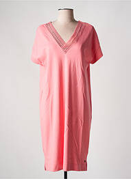Robe mi-longue manches courtes manches courtes rose GARCIA femme