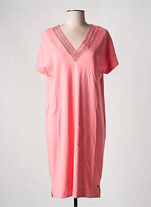 Robe mi-longue manches courtes manches courtes rose GARCIA femme