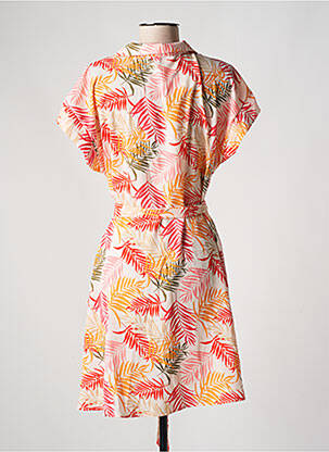 Robe mi-longue manches courtes manches courtes orange ONLY femme