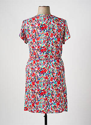 Robe mi-longue imprimé fantaisie manches courtes rouge ONLY femme