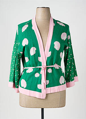 Gilet manches longues vert BLUTSGESCHWISTER pour femme