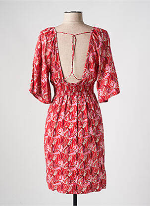 Robe courte manches 3/4 manches 3/4 rouge ANGE femme