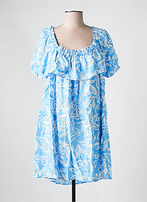 Robe courte manches courtes manches courtes bleu LA PETITE ETOILE femme