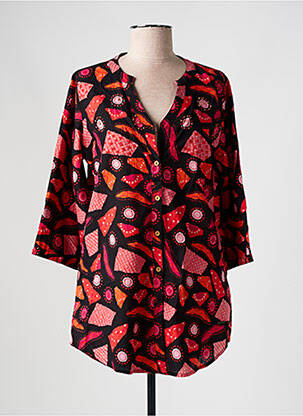 Blouse imprimé fantaisie manches 3/4 noir AGATHE & LOUISE femme