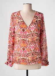 Blouse imprimé fantaisie manches longues rose ONLY femme