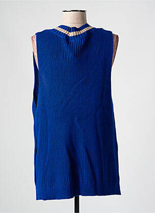 Pull coupe cintrée sans manche bleu LA PETITE ETOILE femme