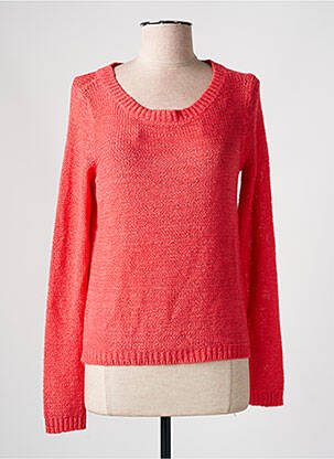 Pull coupe droite manches longues rose ONLY femme