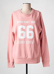 Sweat-shirt sérigraphie manches longues rose RAOUL ET MARCELLE femme