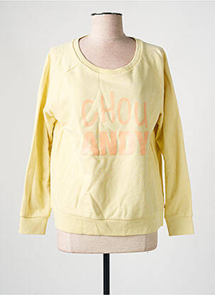 Sweat-shirt sérigraphie manches longues jaune RAOUL ET MARCELLE femme