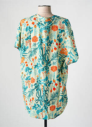 Top imprimé fantaisie manches courtes bleu BLUTSGESCHWISTER femme