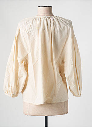 Chemisier coupe droite manches longues beige KANOPE femme