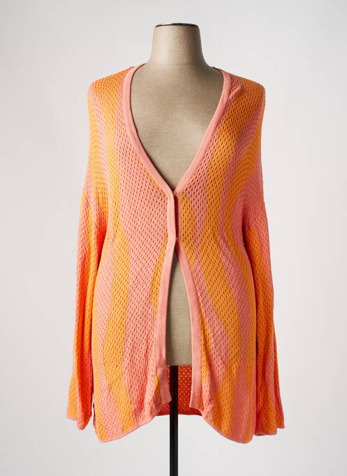 Gilet manches longues fermeture boutonnée sur le devant orange GARCIA femme