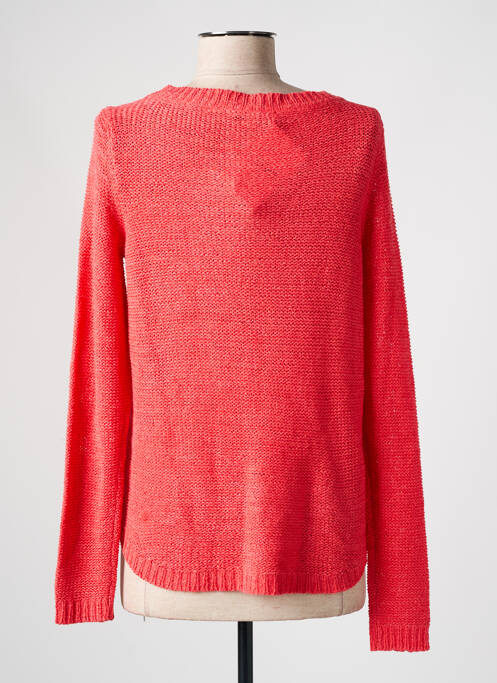 Pull col rond manches longues rose ONLY femme