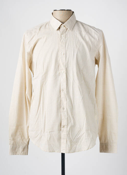 Chemise manches longues beige GARCIA pour homme