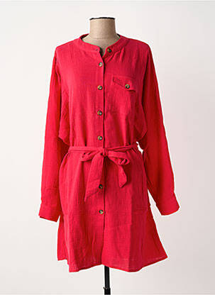 Robe mi-longue manches longues manches longues rose GRACE & MILA femme