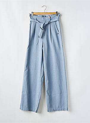 Pantalon large tissage popeline taille normale bleu GARCIA femme